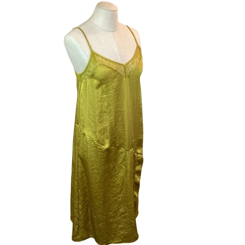 Anthropologie Floreat Green Lace Slip Dress Womens Small - Picture 8 of 10